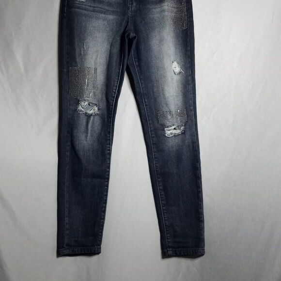 Juicy Couture Distressed Women's Stone Wash Embellished Denim Jeans Size 6 - Picture 6 of 11
